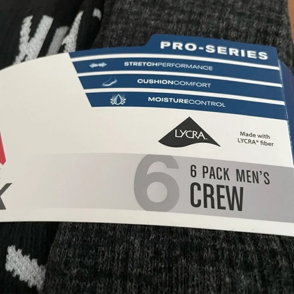 Reebok men’s socks pack of 6 Crew - Picture 2 of 7